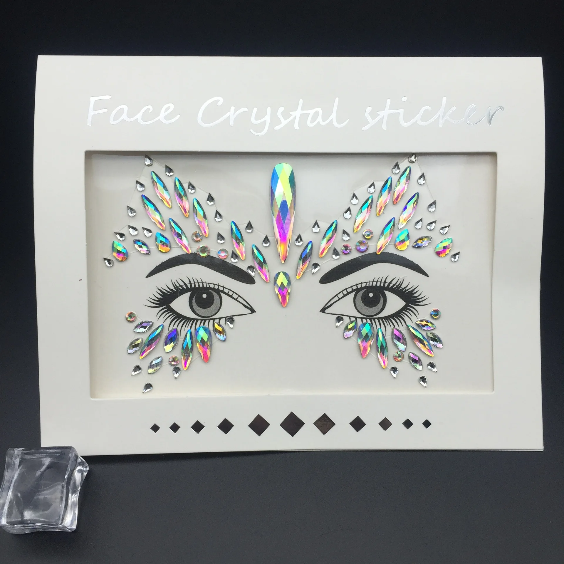 

48 designs Sexy Adhesive 3D Crystal Glitter Jewels Face Sticker Rhinestone Crystal Face Jewelry for face make up