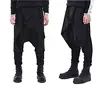 Men Black Casual Drop Crotch Wrap Harem Ninja Pants // Wrap Skirt Layered Joggers