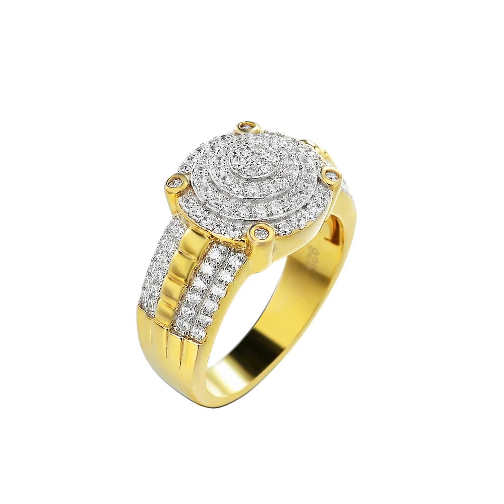 

Customised High Quality Hip Hop Rings Jewelry Sterling Silver 925 Brass Gold Plated 5A Cubic Zircon Men Rings For Men