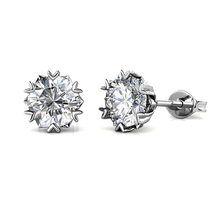 

Durable GRA Moissanite Lab Diamond With Certificate Fine Jewelry Sterling Silver Mini Heart Stud Earrings Destiny Jewellery