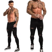 

New arrival brand skinny black ripped men fashion jeans
