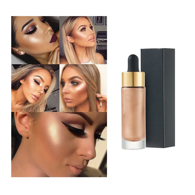 

Custom logo glitter makeup 5 color liquid highlighter, 5 colors