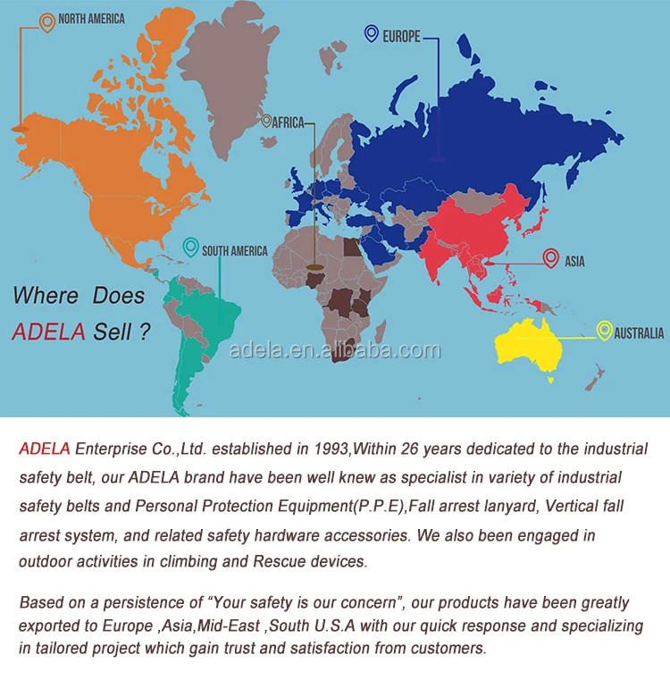 Taiwan ADELA CE Certified climbing safety harness