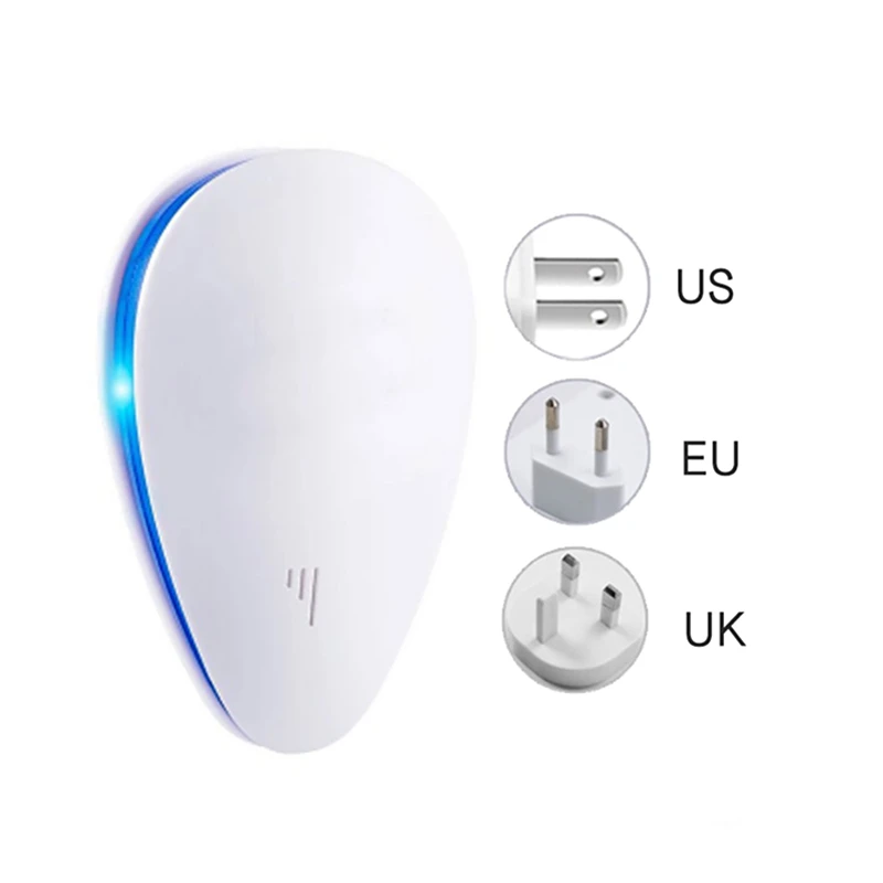 

Customized Repel Mosquito, Flea, Mouse, Roaches, Insects, Pest Repeller Ultrasonic Pest Control, White with blue &customized