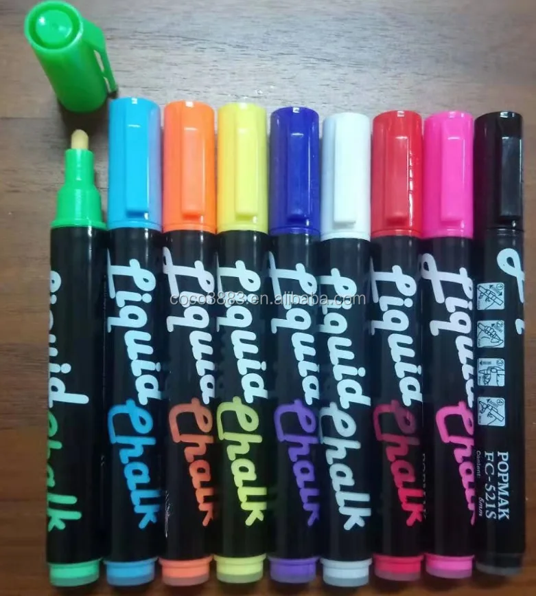 

5 MM Dry-Erase & Wet-Erase Ink Erasable Neon Color Glass Marker