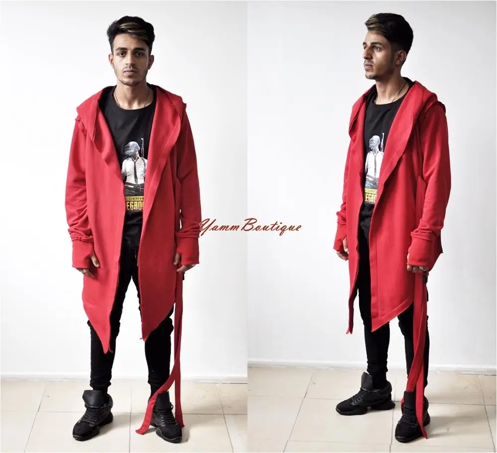 
NEW Hooded Asymmetrical Men Coat, Cyberpunk 77 Gothic Black Long Jacket, Post Apocalyptic Assassins Cosplay Futuristic Oversized 