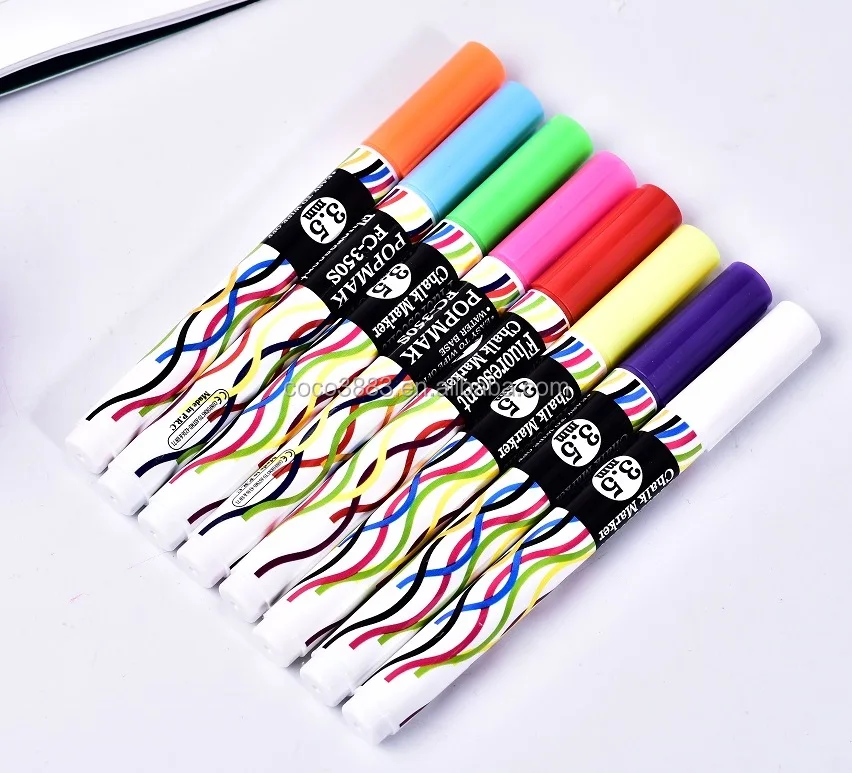 

Hot selling 3.5 MM Neon Colors Small size Erasable Glass chalk marker