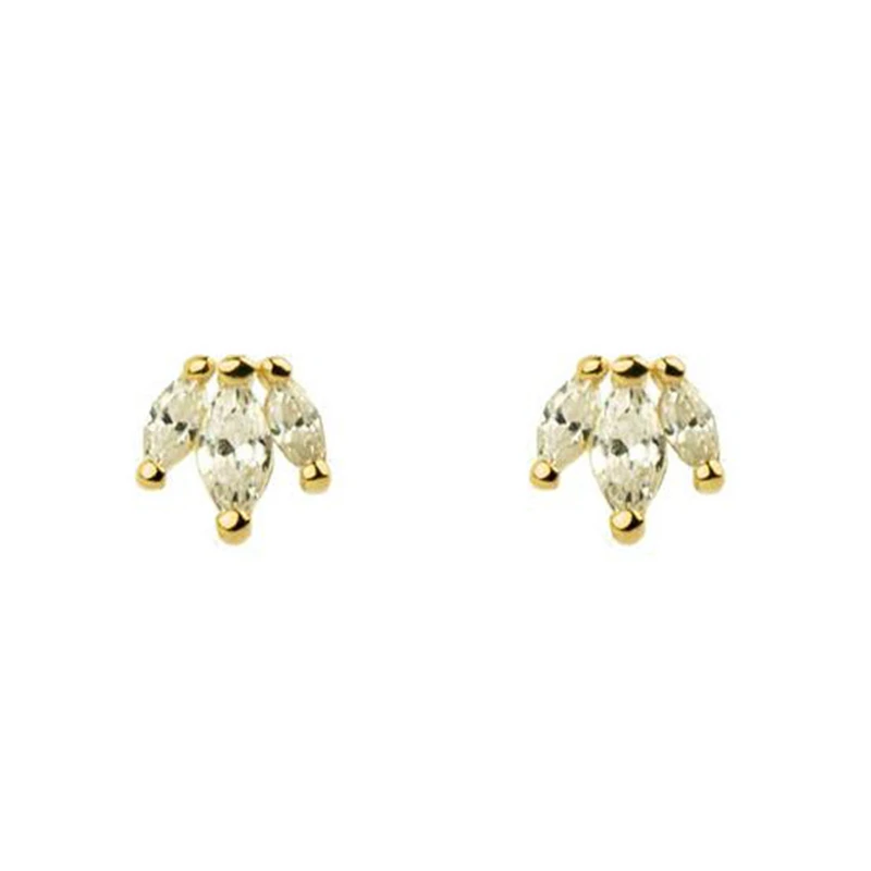 

ROXI S925 Sterling Silver INS Style Personality Horse Eye Diamond Stud Earrings 18K