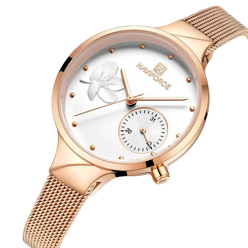 

Discount NAVIFORCE 5001 Luxury Rose Gold Women Watches Ladies Wristwatch Female Waterproof Casual Clock Relogio Feminino