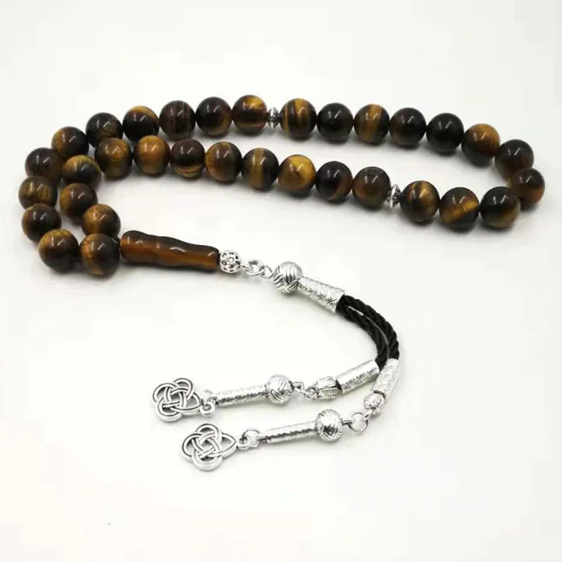 

Natural Tiger eyes tasbih Muslim man misbaha prayer beads 33 66 99beads Arabic fashion Rosary