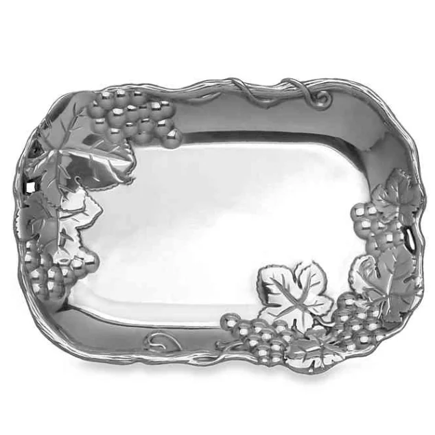 Wholesale Custom Decorative White Marble Tray With Hammered Corners