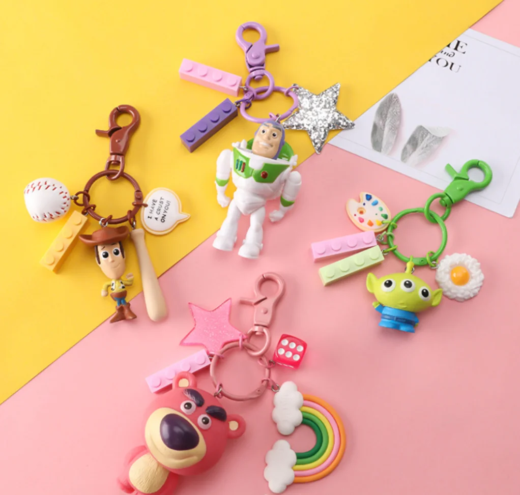 

Toy Story Keychain Buzz Light year Key Ring 3D Figure Key Chain Charm Key Holder, Colorful