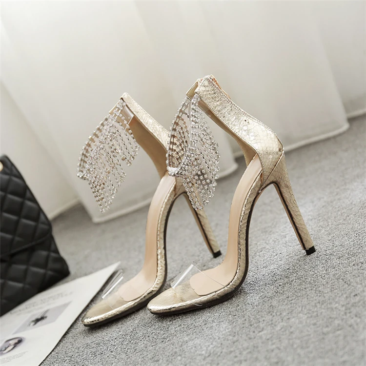 
Classic Fashion Design Transparent Ladies Sandals Summer Fish Mouth Open Toe Sexy Stiletto heels 