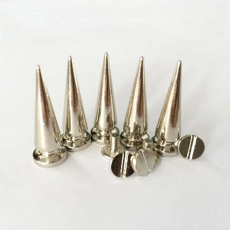 

Silver Cone Studs And Spikes DIY Craft Cool Punk Garment Rivets for Bag Shoes dog collars Leather DIY Handcraft
