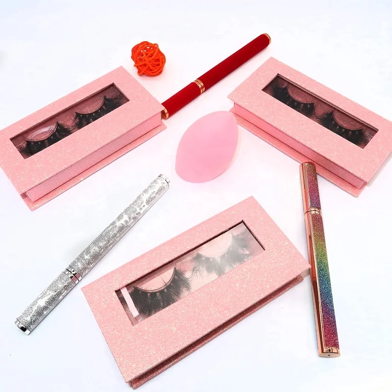 

New Style custom package private label glue pen eyeliner wholesale Black Thick And Slender Siberian mink lashes