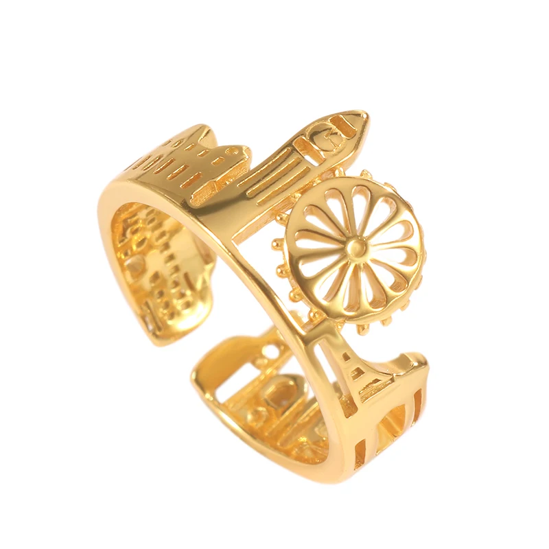 

Fukarni 5.3 Gram Fancy London Eye Gold Vermeil 925 Sterling Silver Adjustable Fancy Rings KR528