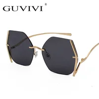 

GUVIVI 2020 Gradient Vintage men sunglasses UV400 Customised logo Ocean Big frame sunglasses