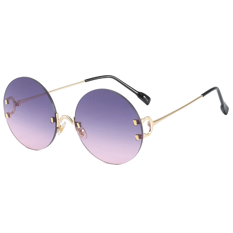 

Superhot Eyewear 10639 Fashion 2020 Women Shades UV400 Round Gradient Rimless Sunglasses