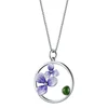 Original design 925 Sterling silver Purple flower necklace setting with Jade Chinese style high-end jewellery Janice jewelry
