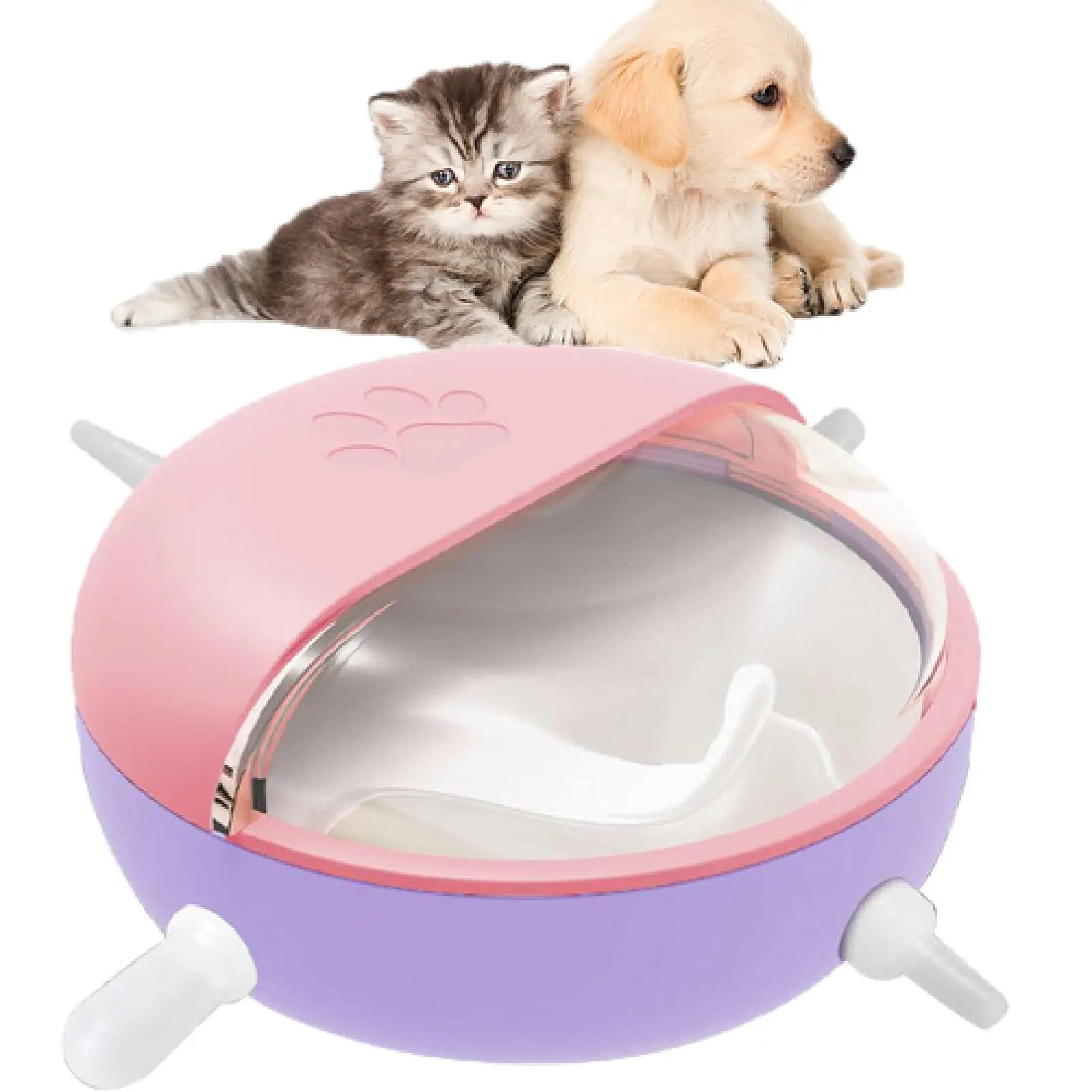 

Cat Anti-choke Milk Bowl Puppy Nursing Milk Feeder 5 Silicone Nipples Pet Feeder Bowl, Picture shows