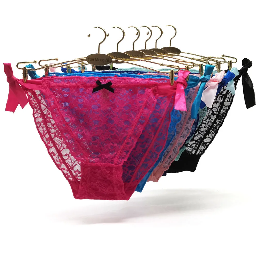 

Free Sample New Design Sexy Transparent Lace Panties for Women, 6 colors