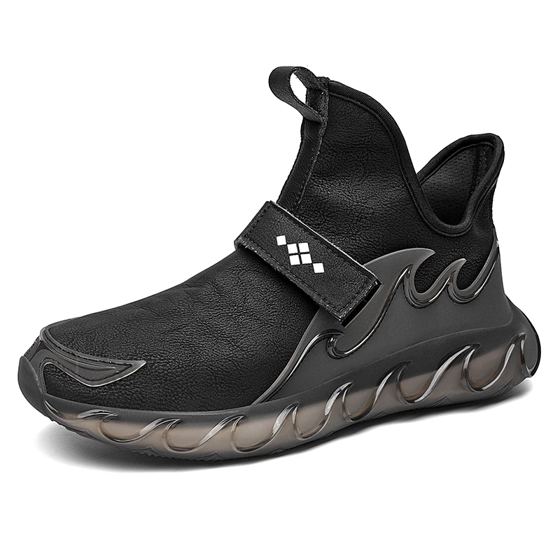 

Fashion trendy Men Walking Shoes High Top hook and loop fasteners shoes for Men Socks Casual Shoes Sneakers For Men