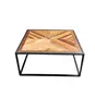 Rustic Industrial Best Chevron Solid Wood Metal Prices Coffee Table Modern Wooden Customs Data