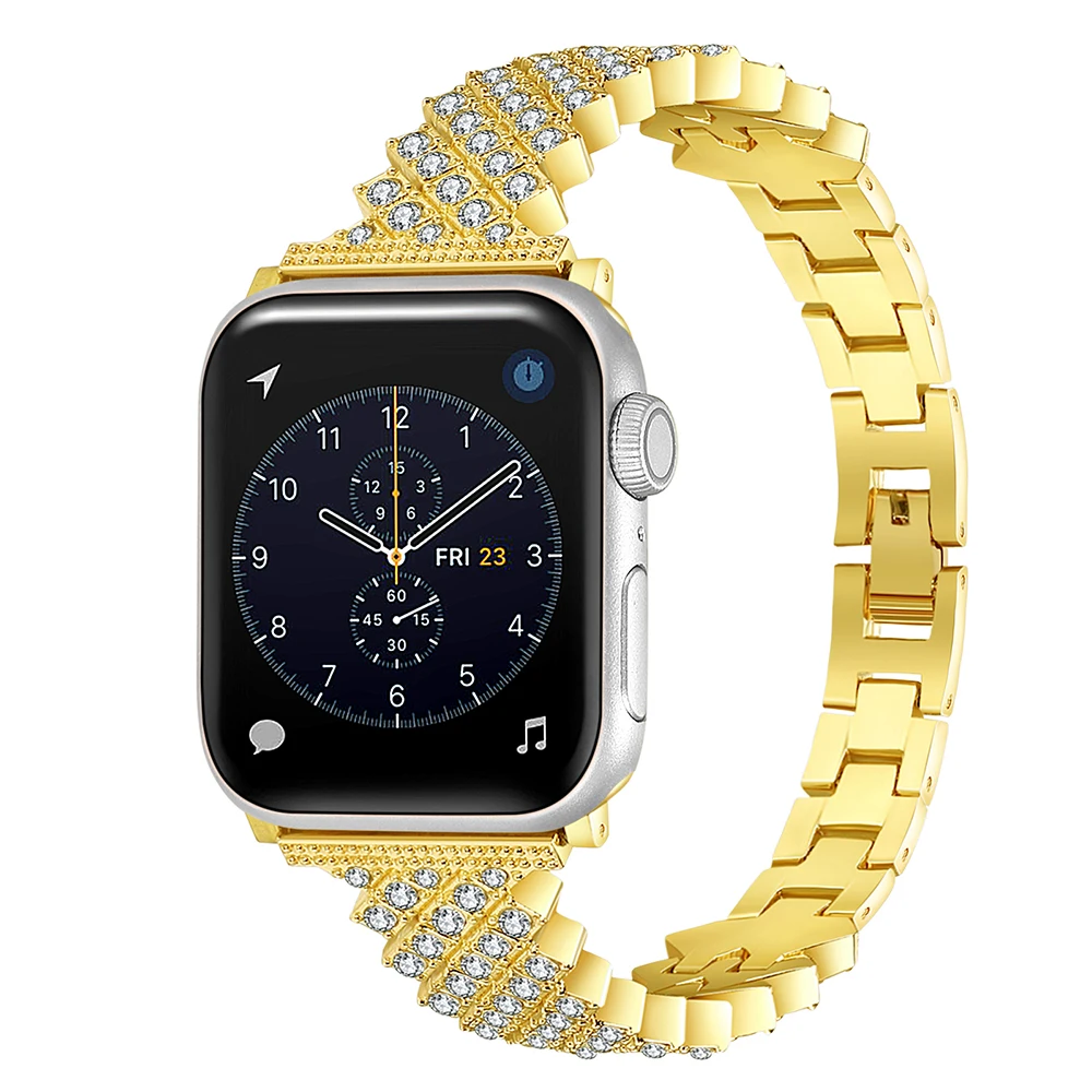 

Diamonds Replacement Band Luxury Women Wristband Metal Stainless Steel Watch Strap For Apple Watch Band