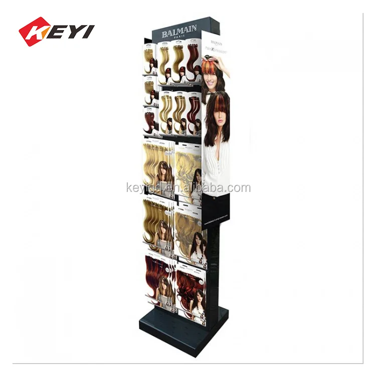Easy Assemble Black Acrylic Hair Extensions Stand Display / Hair Bundle