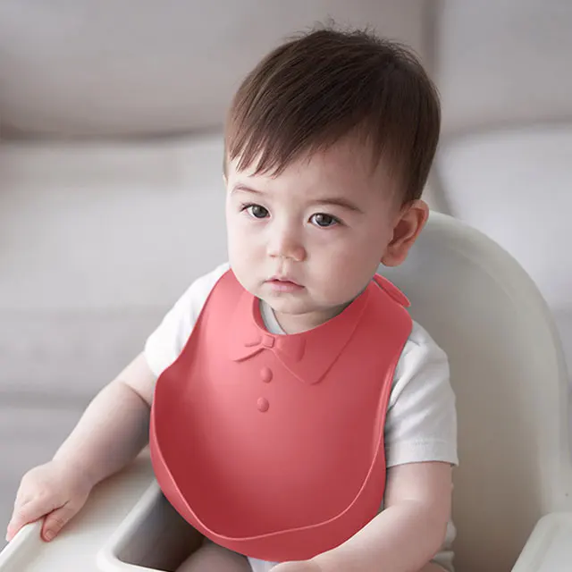 

baby product Soft Waterproof Food Grade Easy Clean Silicone Bibs Silicone Baby Bib