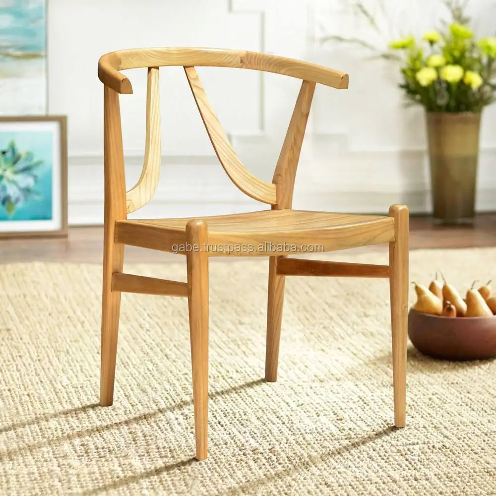 Wishbone Chair With Slats Seater From Sungkai Wood Handmade Indonesia ...