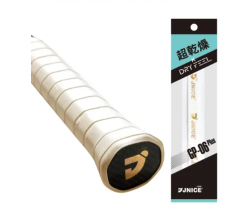 

JNICE GP-06 Plus 0.6mm Thickness Tacky Feel Overgrip for badminton/tennis racket, White