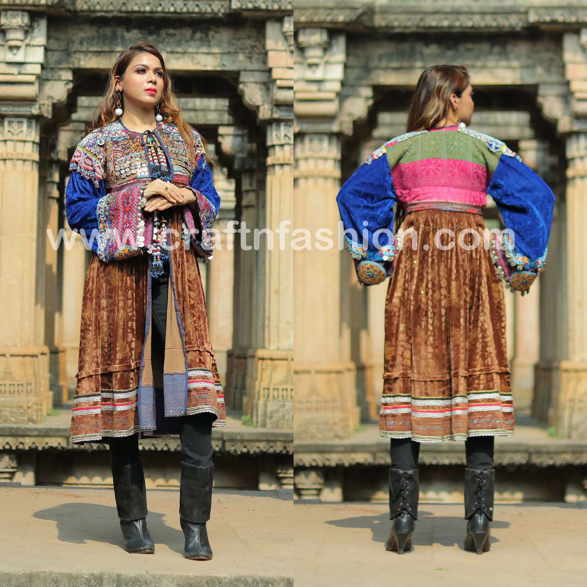 
Vintage Afghan Wedding Kuchi Dresses - Bohemian Afghan kuchi tribal dress - Tassels coins vintage kuchi clothing 