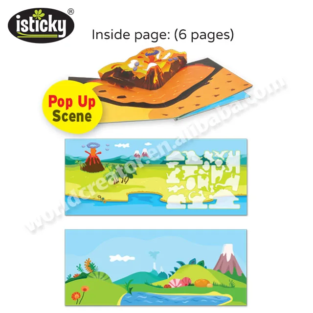 
Dinosaur Pop Up Custom Sticker Book with Magic Sticker 