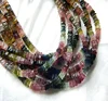 Natural Multi Tourmaline Smooth Square Shape Heishi Beads For Jewelry Making
