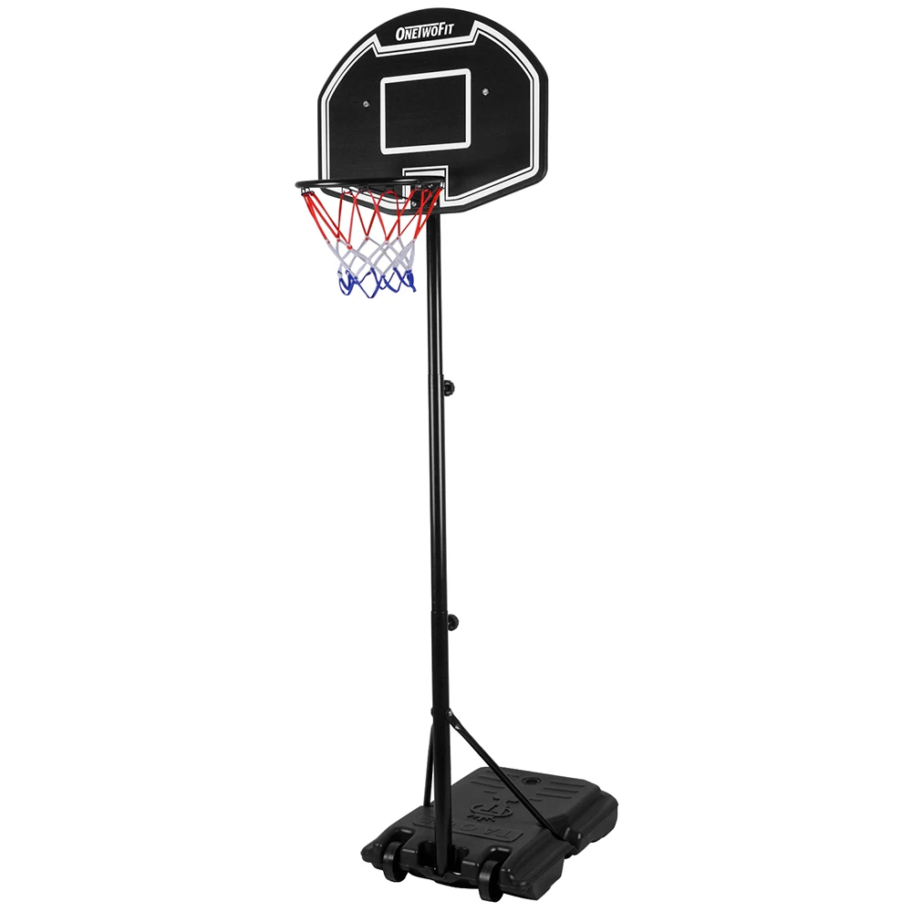 

Onetwofit Children Hall Sport Adjustable Portable Mini Outdoor Target Stand Indoor Backboard Basketball Hoop For Kids, Black