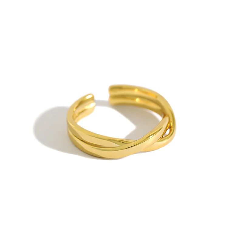 

H-R998 2021 New Arrival Pure Silver Ins Interwoven Twist Female Simple Personality Silver Ring