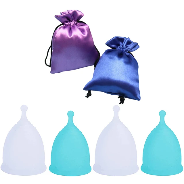 

Customizable soft menstrual cup - super soft and elastic - best sensitive cup - wear for 12 hours - Made in China S and L, White,purple,pink