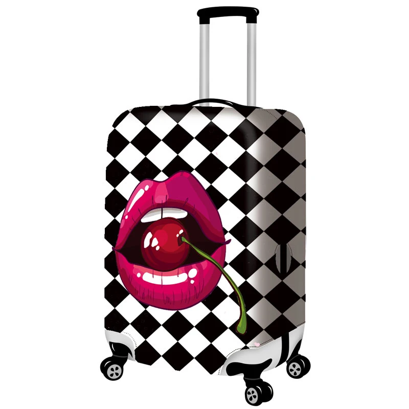 

ONE2 design flaming lips luggage protective cover suitcase for girls students, Full printing color