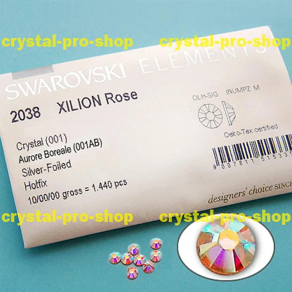 
Swarovski Elements AB Crystal (001AB) Iron On Flatback Crystal Rhinestones 