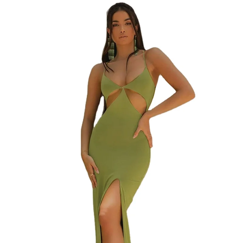 

Wholesale New Arrival Womens Sexy V-Neck Maxi Knotted Dress, Cutouts Sleeveless Long Dress Summer Outfits