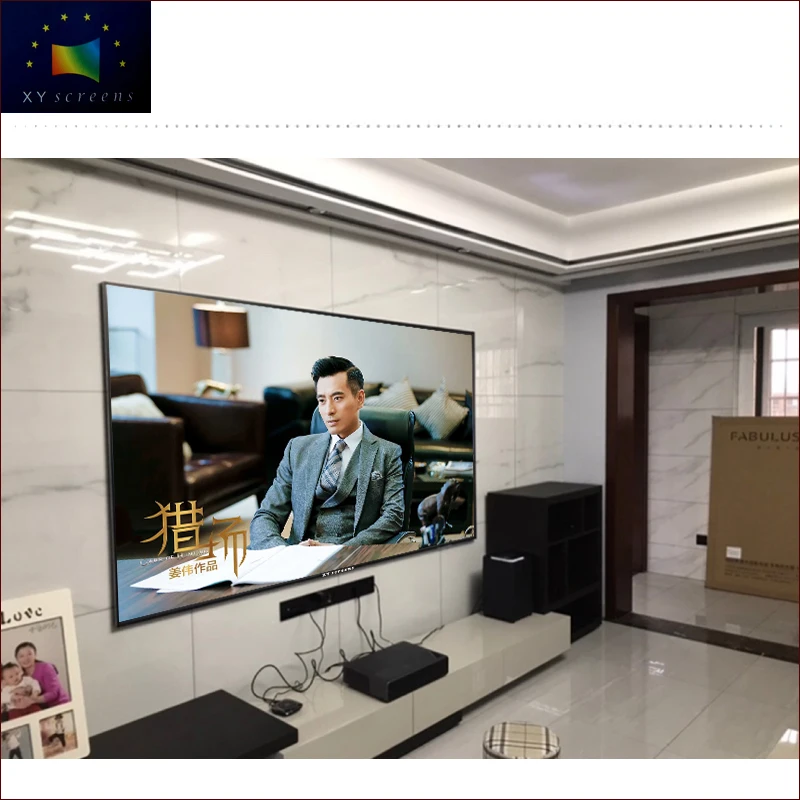 

100inch XYScreen living room alr ust pet fixed frame projection screen for short throw projector