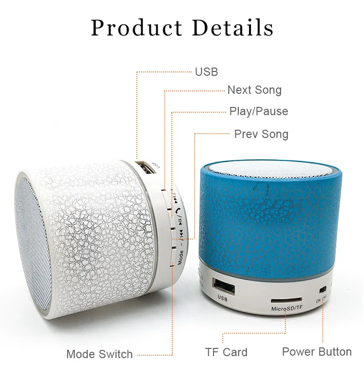 2020 Factory price Original Mini bass outdoor with bluetooth speaker dj box wireless led light smart - ANKUX.COM