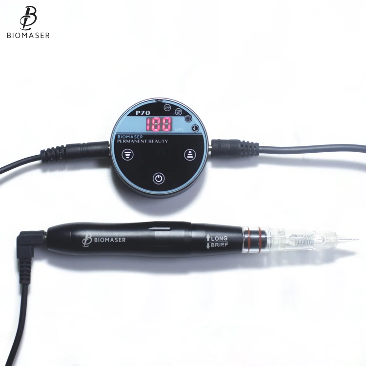 

Biomaser Permanent makeup Tattoo Machine Pen with Adjustable Tool, Black and pink