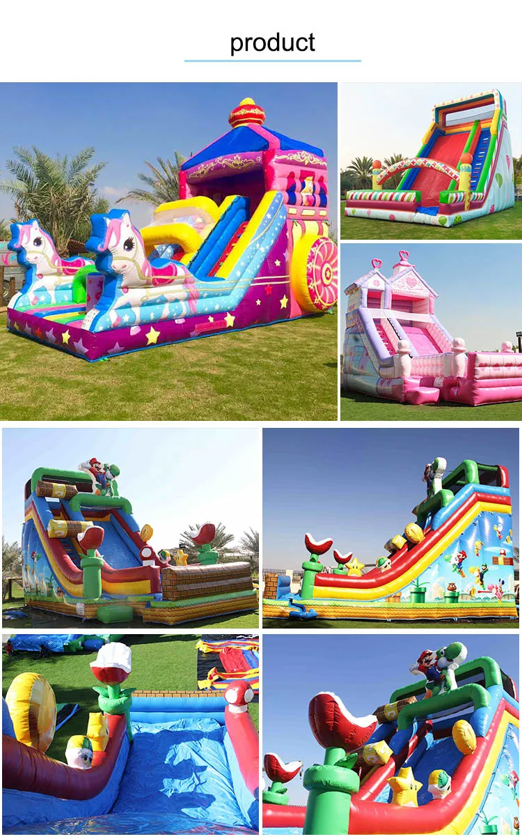 Custom Mega PVC 15ft 17ft 18ft 22 ft 30 ft Inflatable Playground Water Slides Children Giant Inflatable Slide For Sale