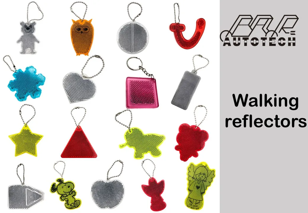 Rectangular Keychain Safety Pendant Walking Reflectors For Children