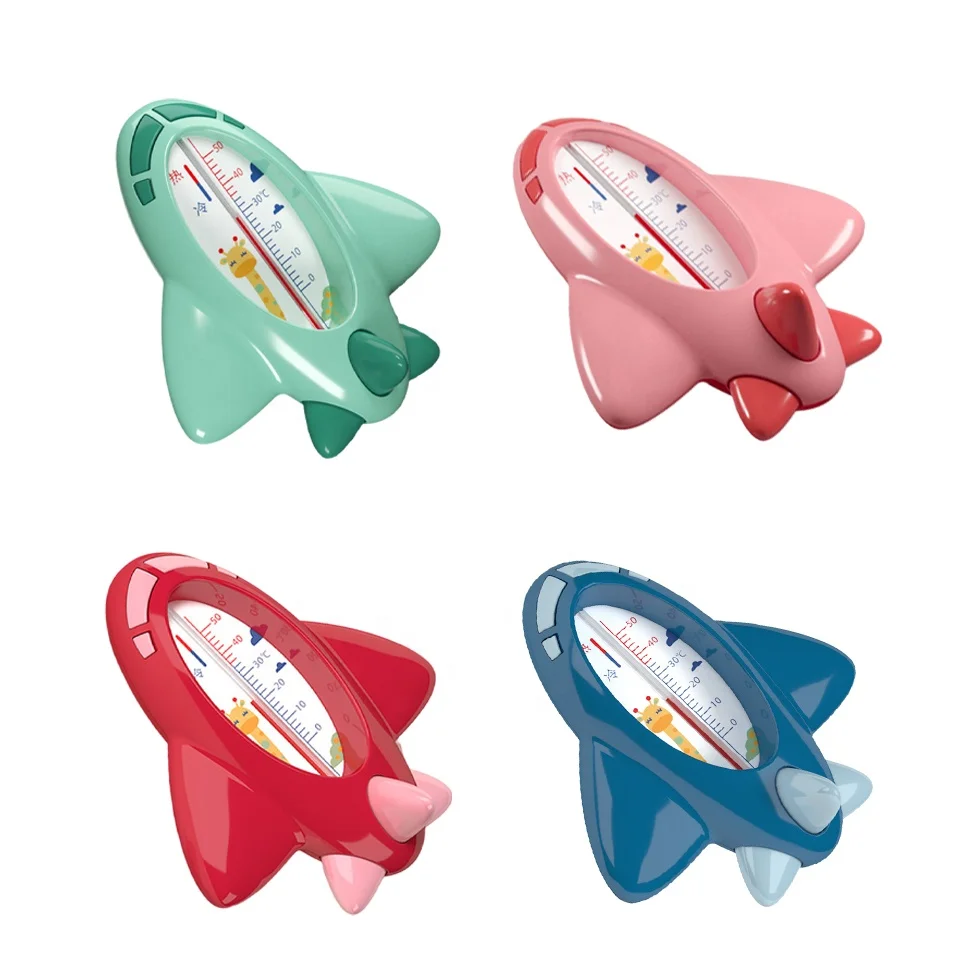 

Baby Bathtub Facet Thermometer Plane Digital Display Water Thermometers for Newborn 0-50Celsius Bath Toy, Red/pink/blue/green