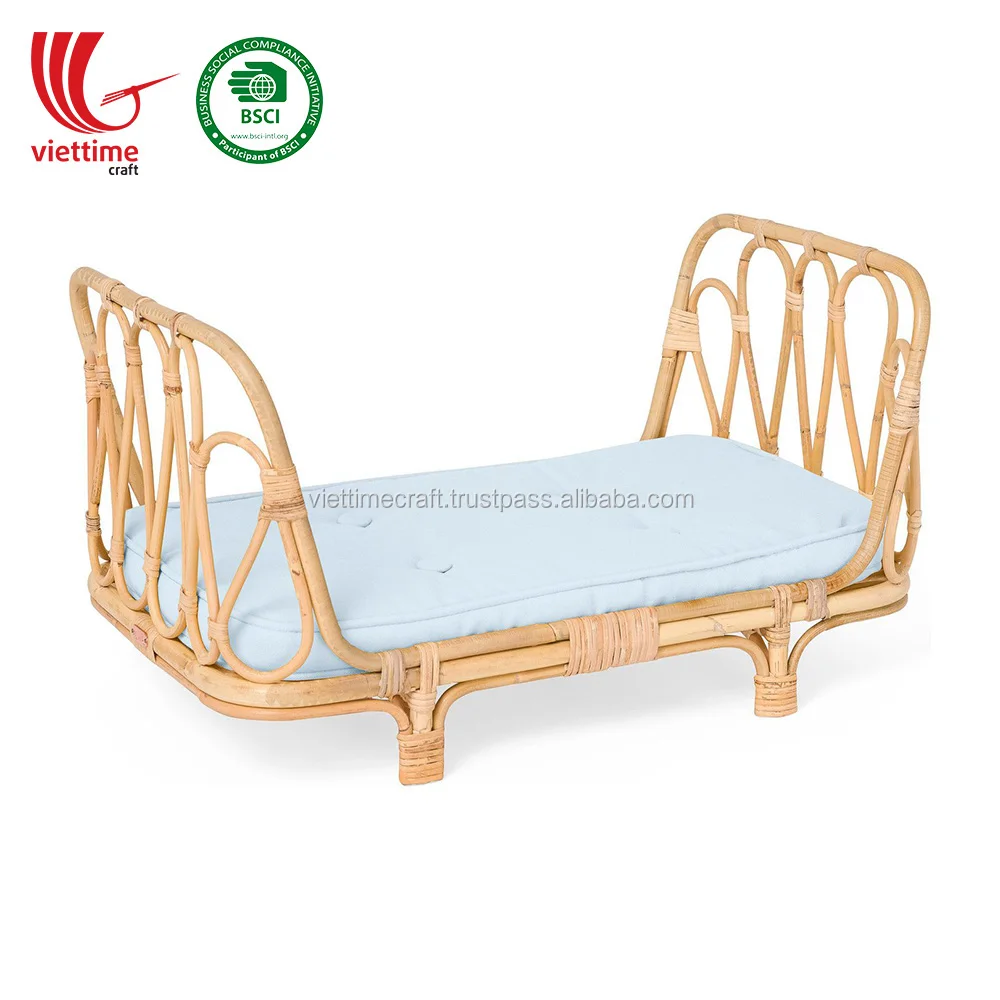 rattan doll crib