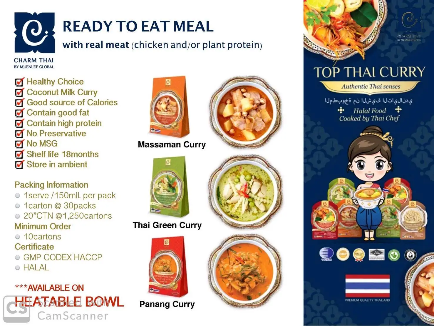 
Panang Chicken Curry Instant Halal Food from Thai Recipe with taste of Real Coconut Milk and Chicken Chunk 