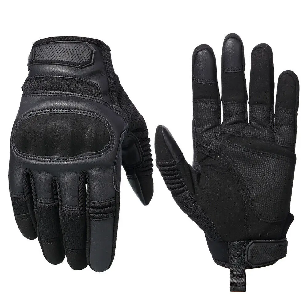 
Bike gloves full finger leather tactical gloves Double Palm Leather Gloves 